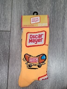 Oscar Mayer Hot Dog Car Yellow Casual Crew Socks